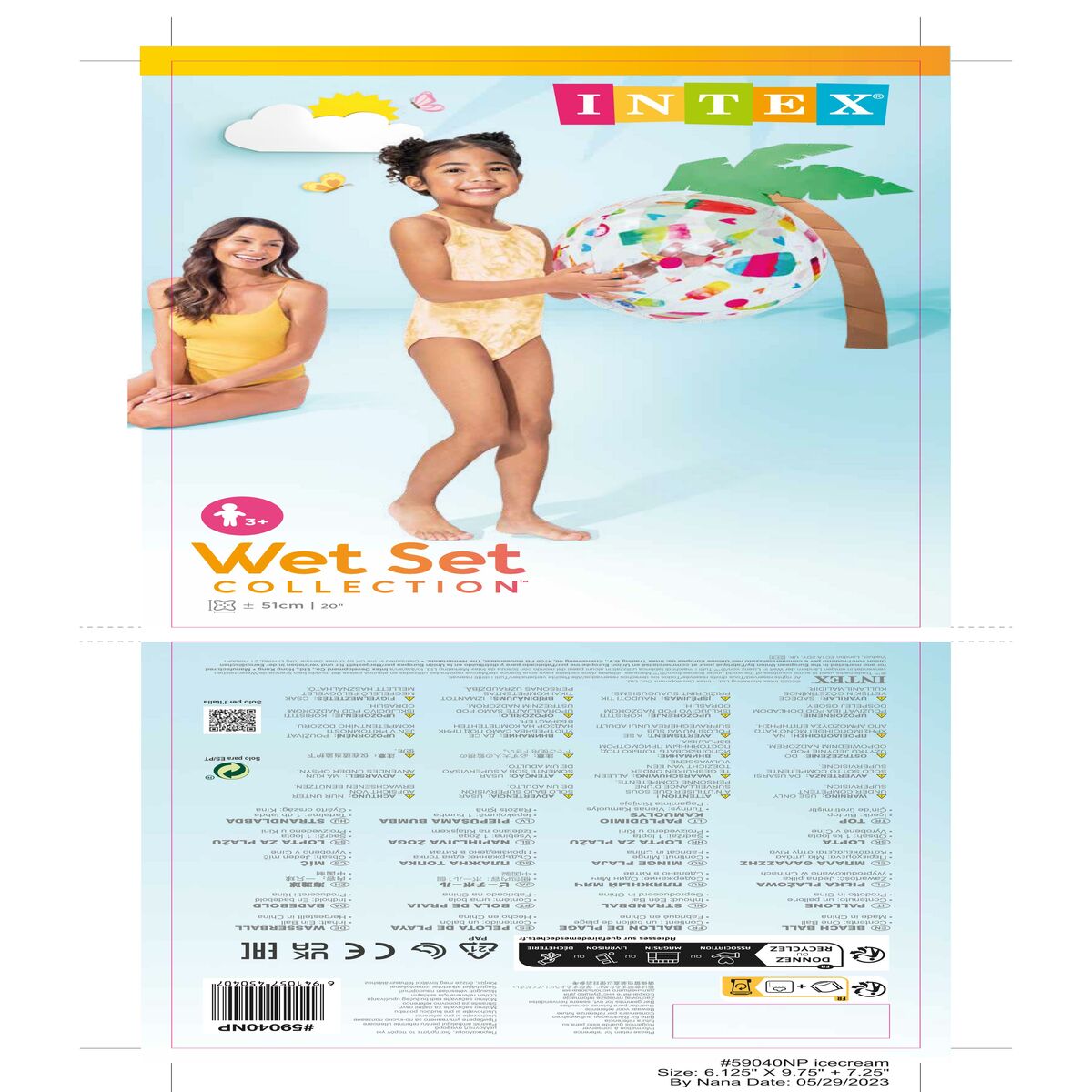 Minge Gonflabilă Intex 59040NP 51 cm Alb Multicolor