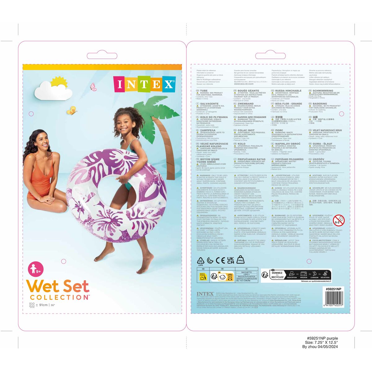 Colac Gonflabil Gogoașă Intex 59251 Ø 91 cm Multicolor