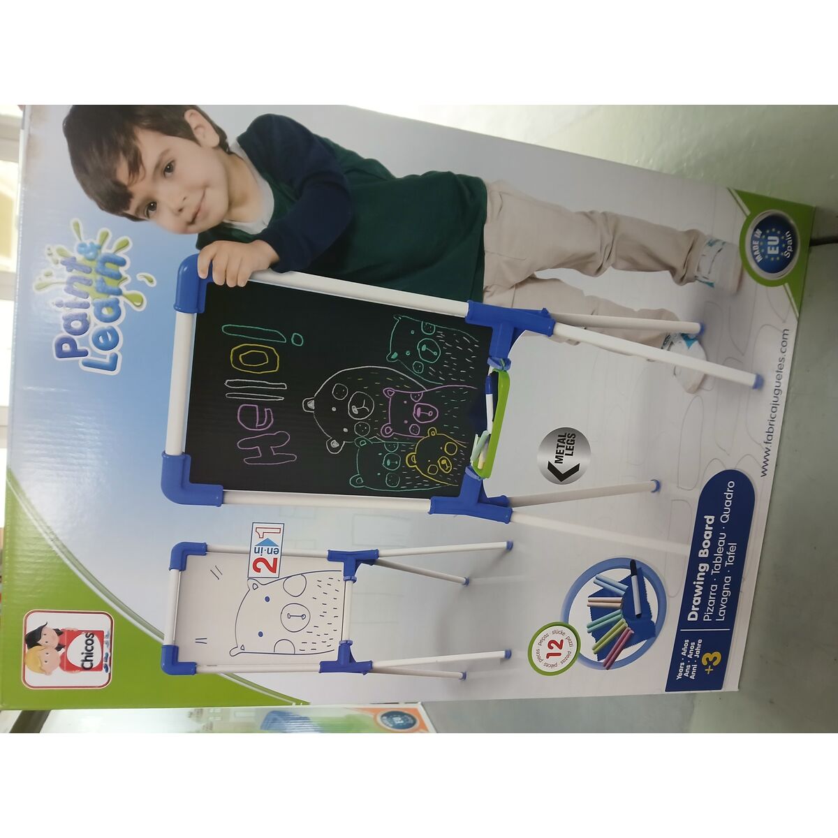 Tablă 2 în 1 Chicos Paint & Learn (37 x 32 x 85 cm)