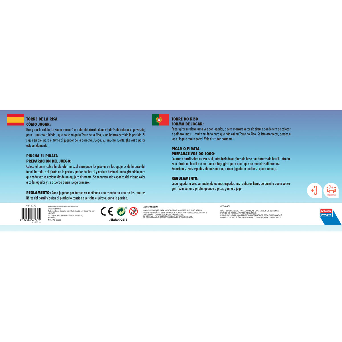 Joc de Masă Torre de la Risa Falomir 7777 (ES-PT-FR) ES