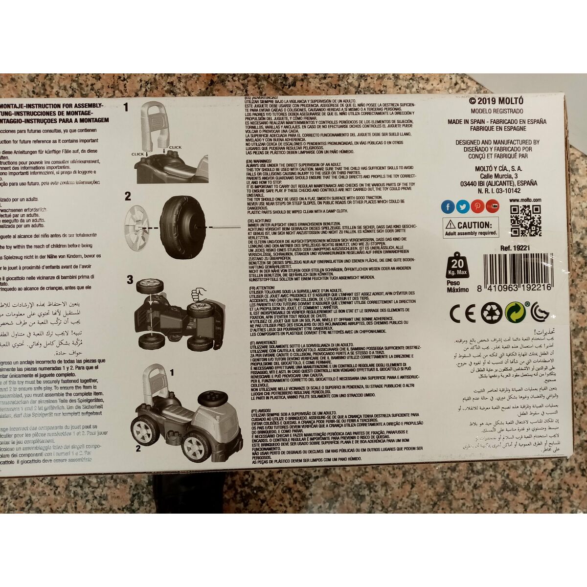 Mașină-Premergător Moltó Camion Roz (30 x 60 x 43 cm)