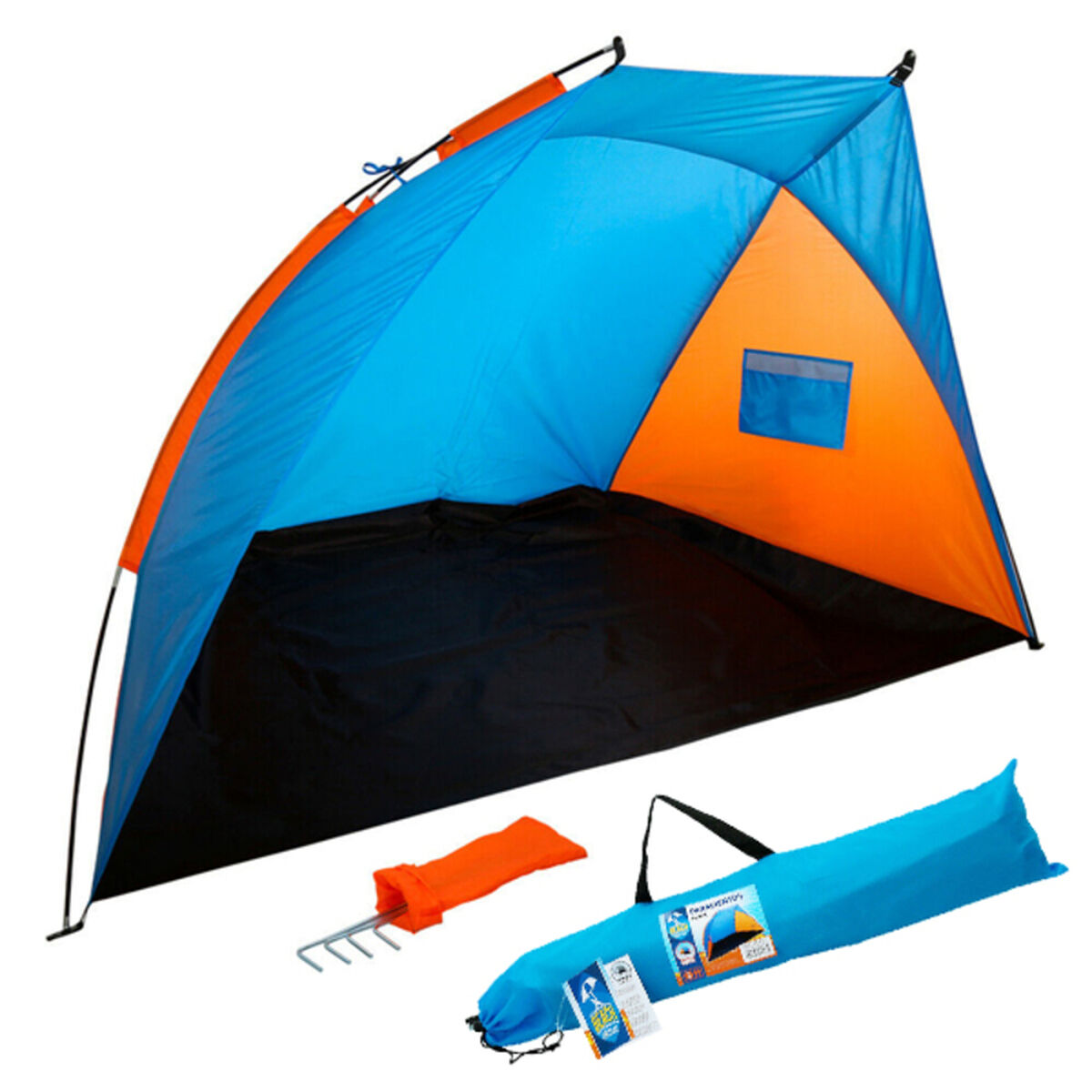 Paravânt Beach Colorbaby 62137 Albastru Portocaliu (200 x 125 x 120 cm)