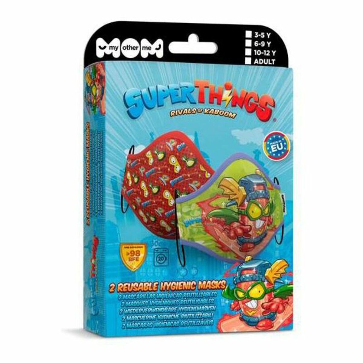 Mască igienică de pânză reutilizabilă Super Zings Premium 10-12 Ani