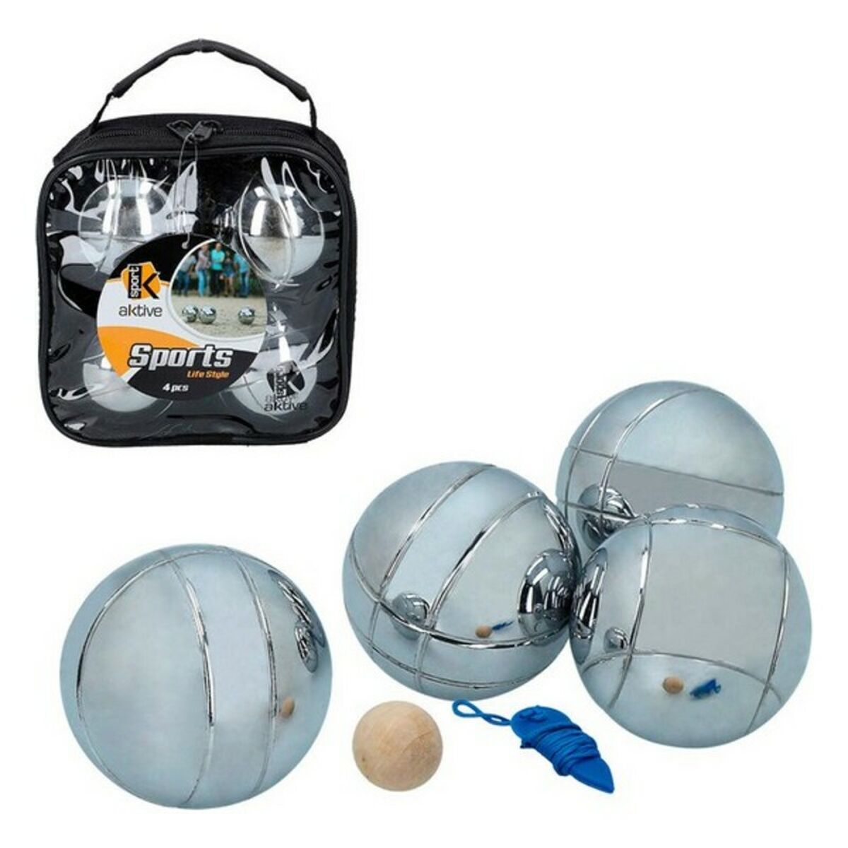 Set cu bile joc Petanque Aktive Metal 16 x 7 x 17 cm