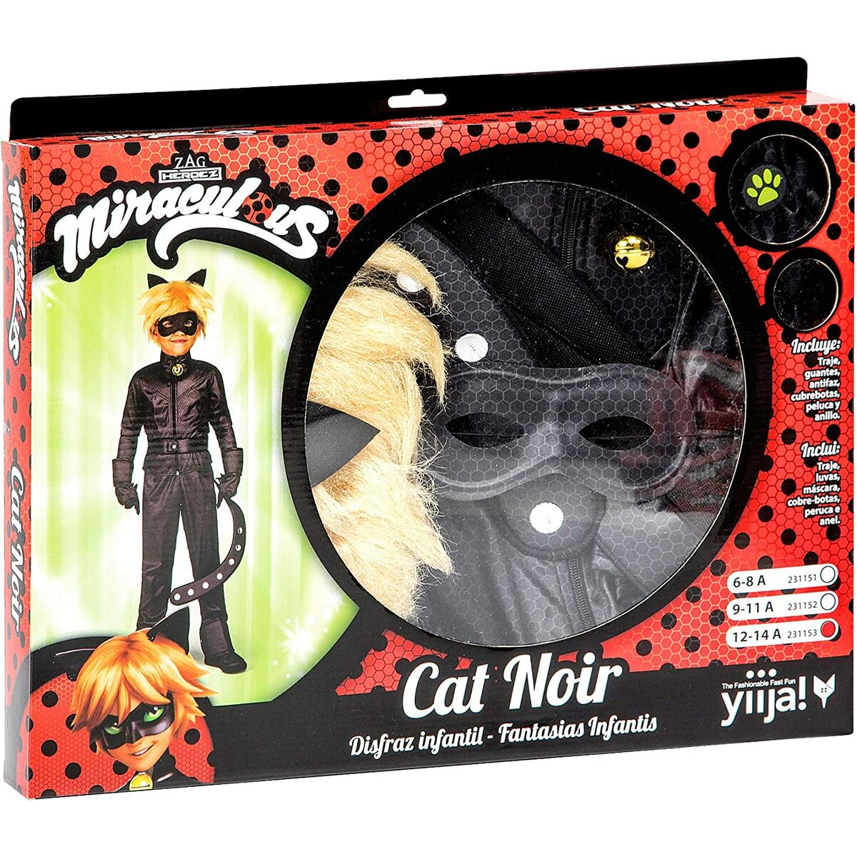 Costum Deghizare pentru Copii Cat Noir 4-5 Ani