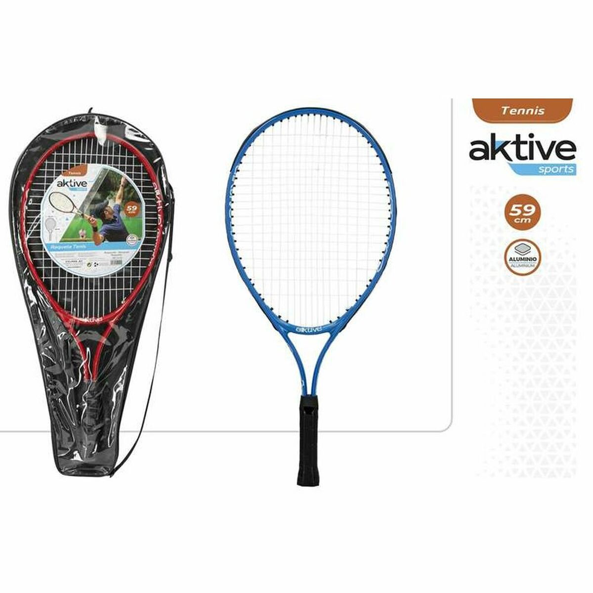 Rachetă de Tenis Aktive Albastru Roșu (59 cm) Infantil