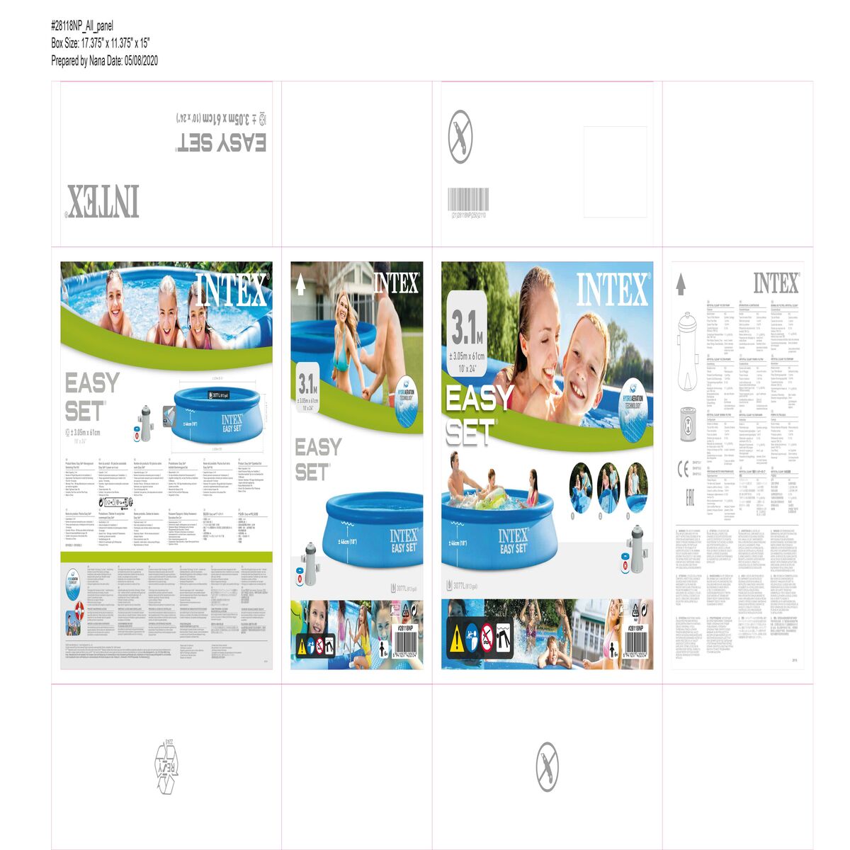 Piscină Gonflabilă Intex Easy Set 3077 l Rotundă Stație de purificare a apei din piscină (305 x 61 cm)