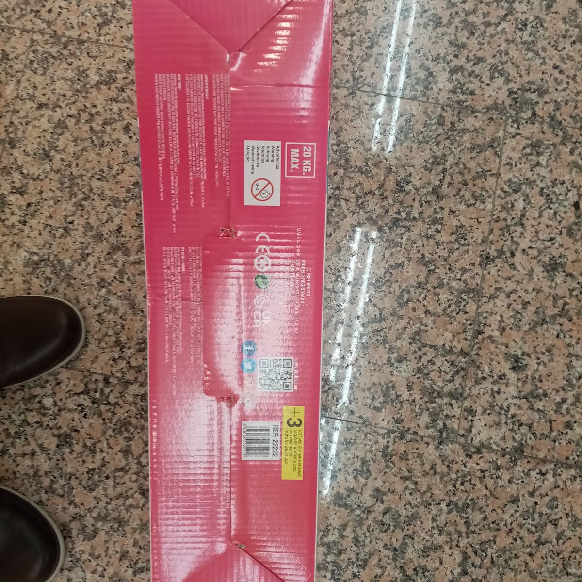 Trotinetă Scuter Moltó Maxi Roz Lumini (56 cm)