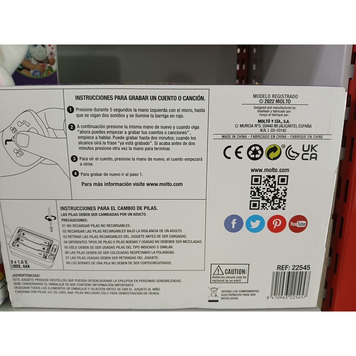 Jucărie de Pluș Moltó Urs Pânză