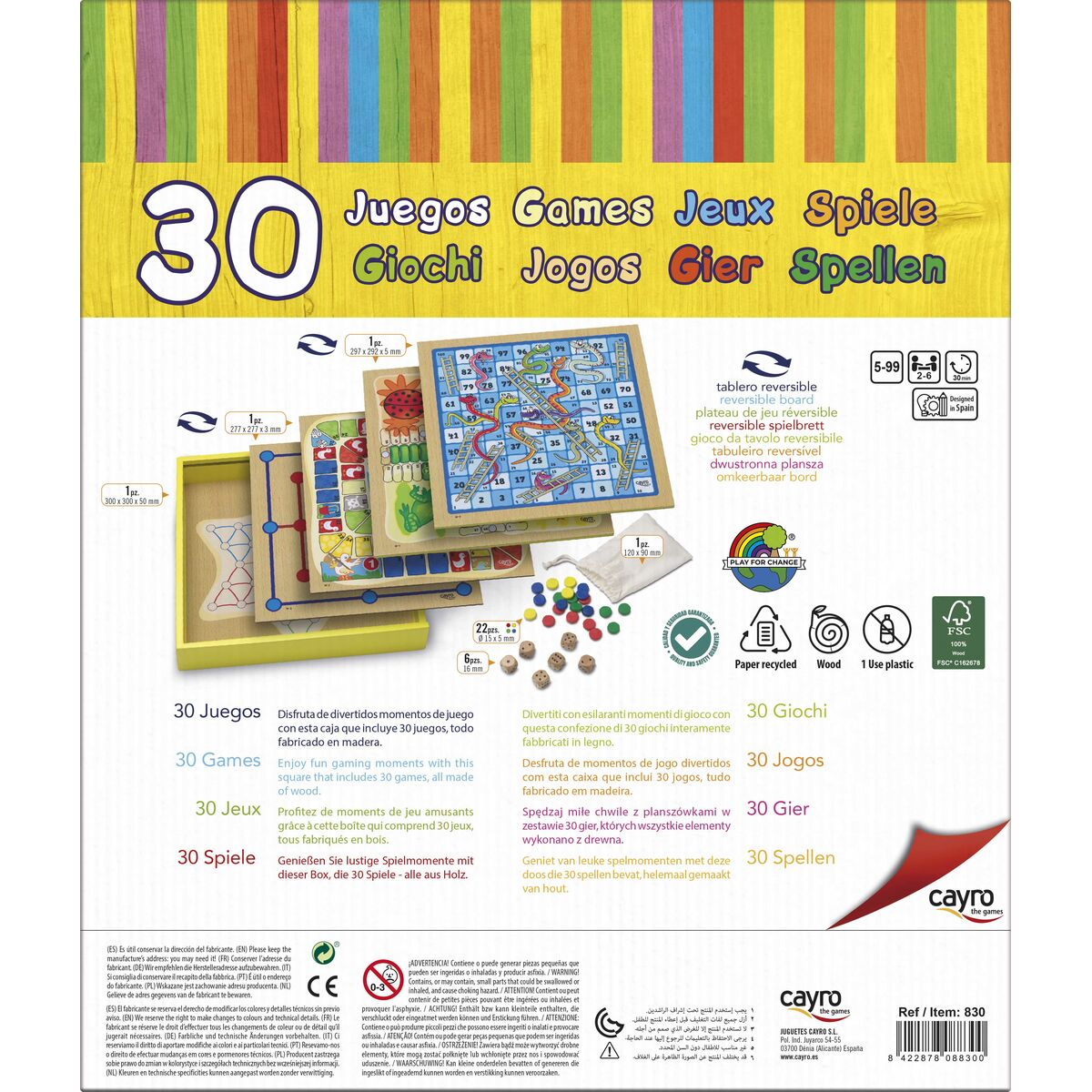 Joc de Masă Cayro 30 Games (31 x 31 x 5.5 cm) 31 x 31 x 5,5 cm