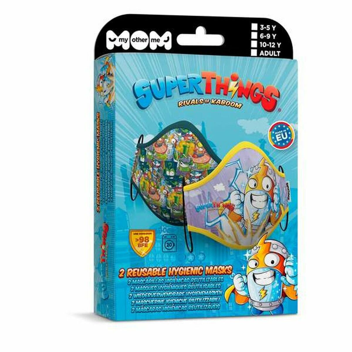Mască igienică de pânză reutilizabilă My Other Me Super Zings Premium 6-9 ani