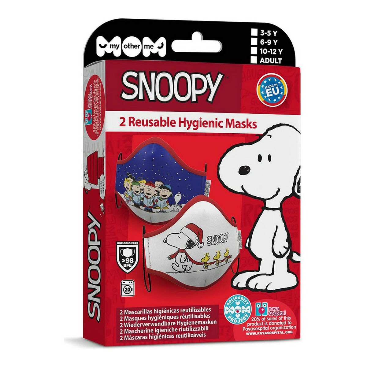 Mască facială igienică My Other Me Snoopy Infantil (2 uds) (10-12 years)