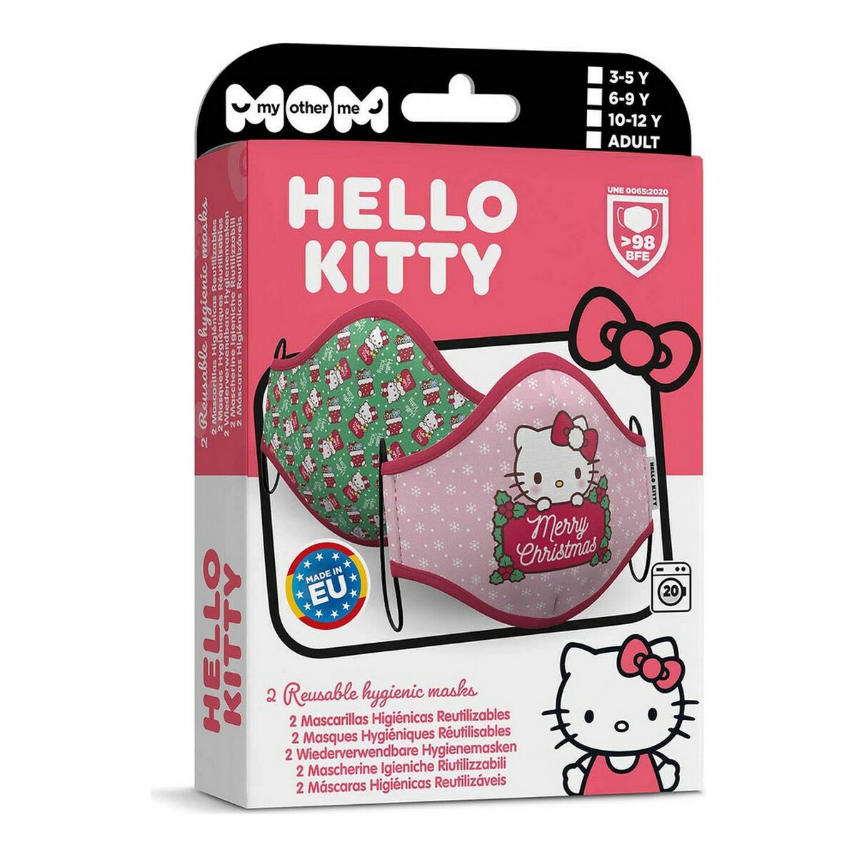 Mască facială igienică My Other Me Hello Kitty Roz Infantil (2 uds) (3-5 years)