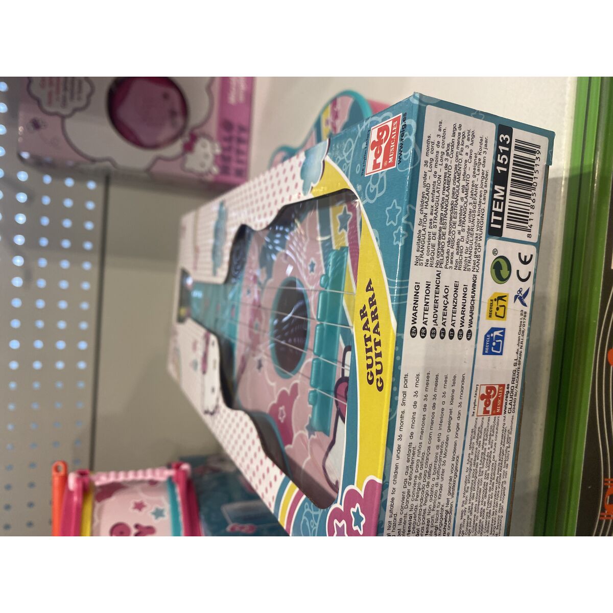 Chitară pentru Copii Hello Kitty 4 Sfori Albastru Roz