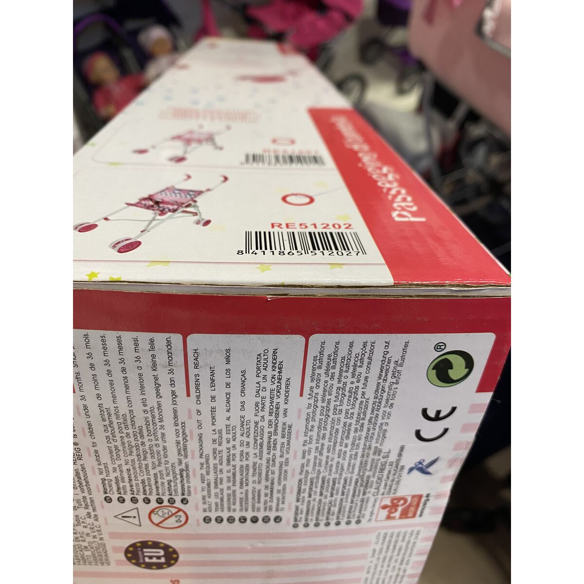 Cărucior pentru Păpuși Reig Albastru Roz Pliabil 25,5 x 41,5 x 55,5 cm