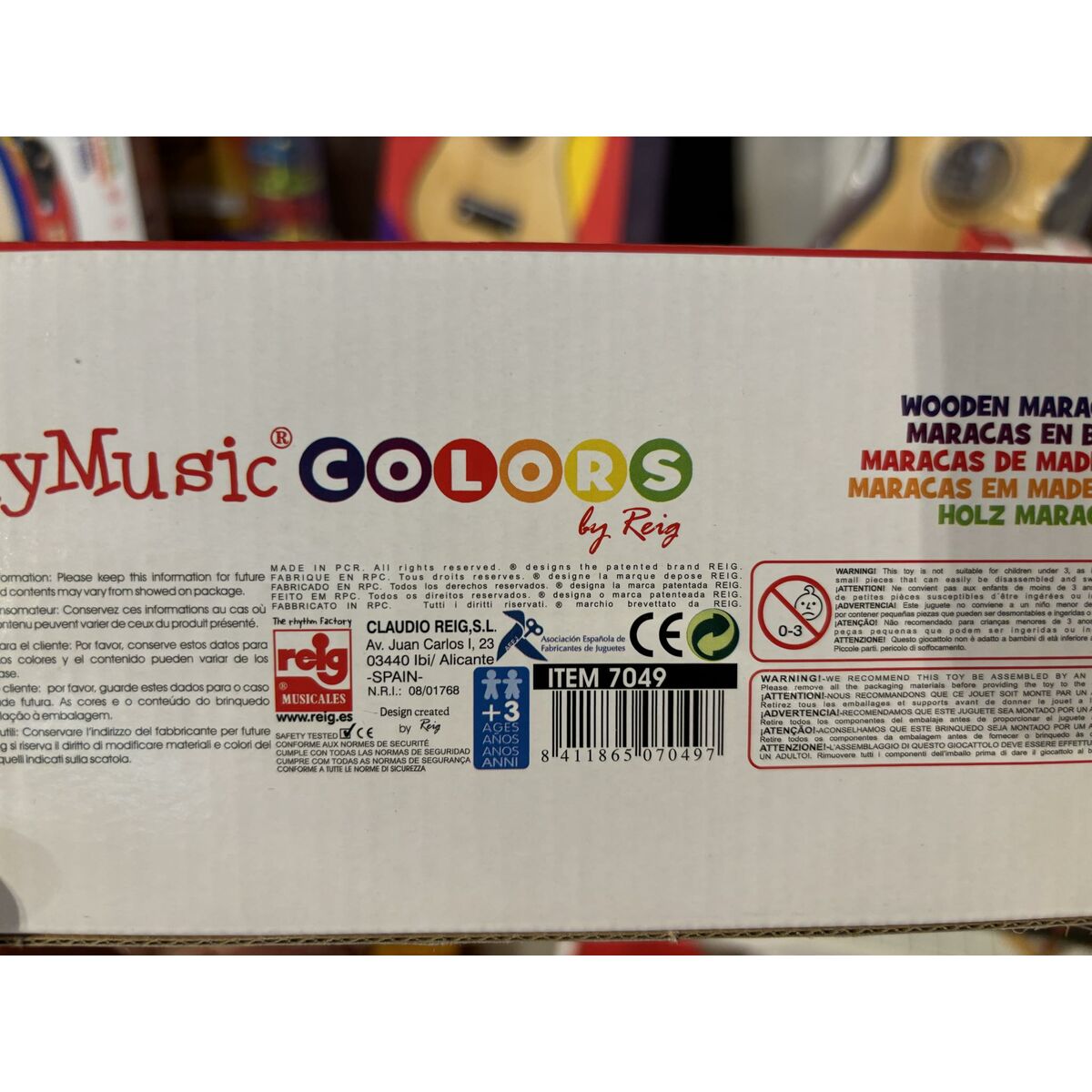 Maracase Reig Multicolor Lemn Plastic 20 cm