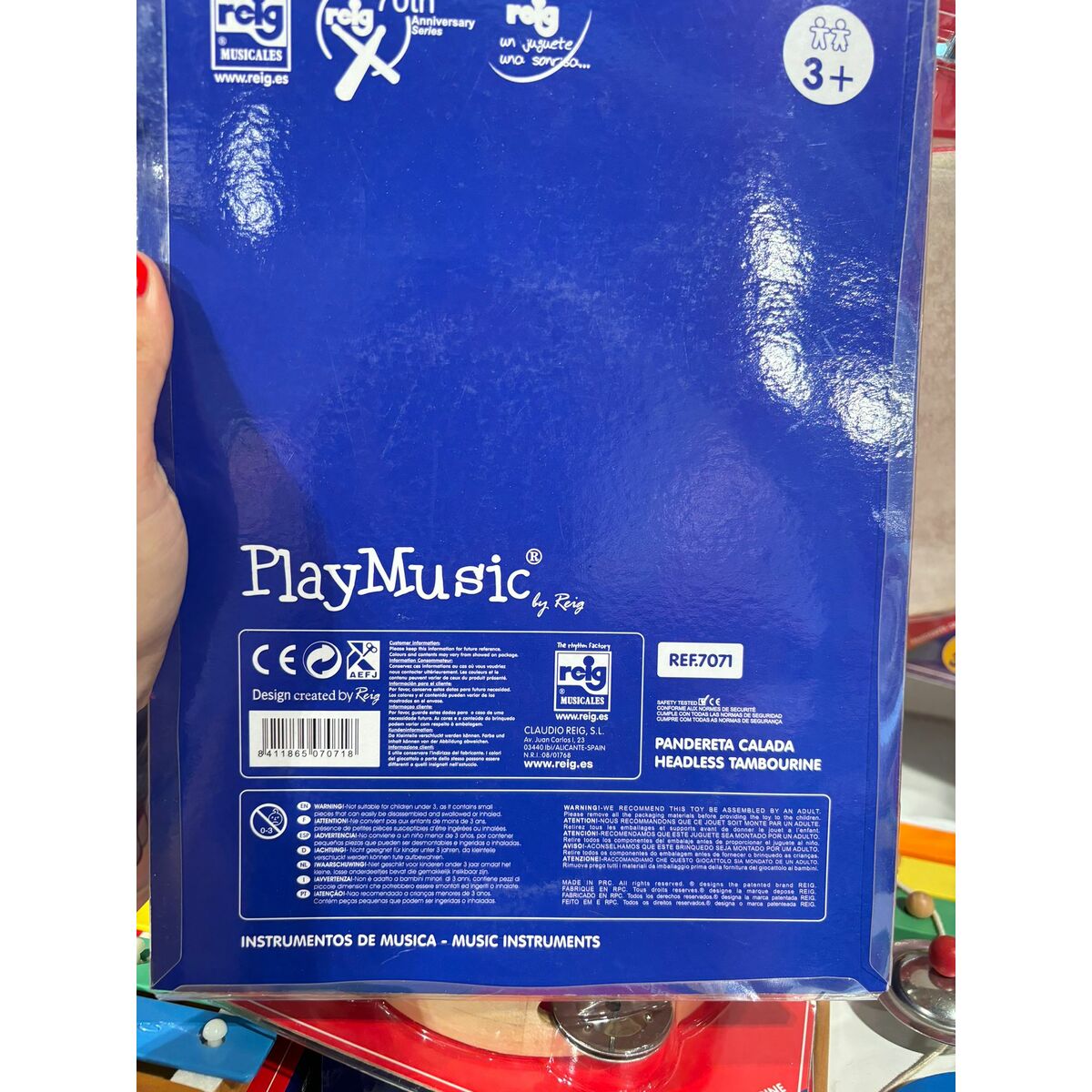 Tamburină Reig Ø 15 cm Lemn Plastic 15 cm