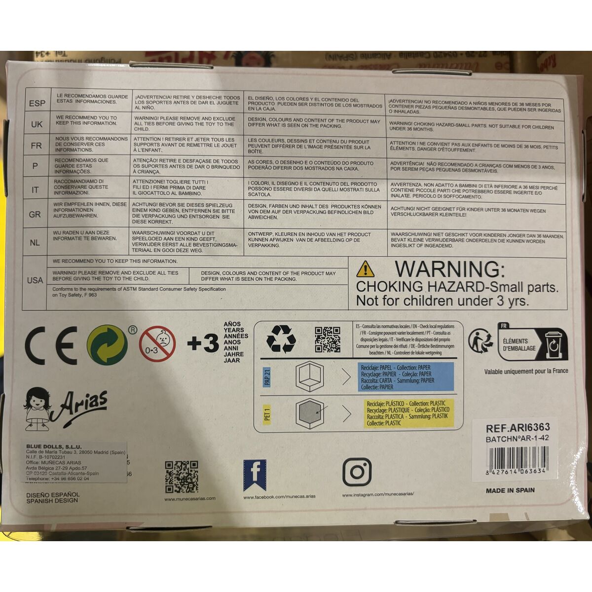 Accesorii pentru papusi Arias 10 x 1 cm