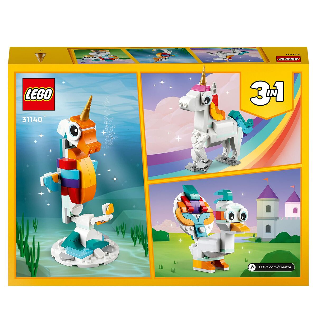 Set de Construcție Lego Creator Magic Unicorn 31140 3 în 1 145 Piese
