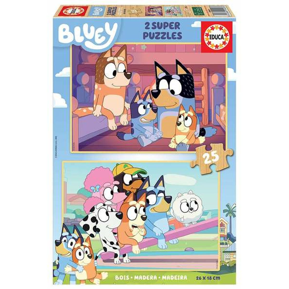 Set de 2 Puzzle-uri Bluey 25 Piese