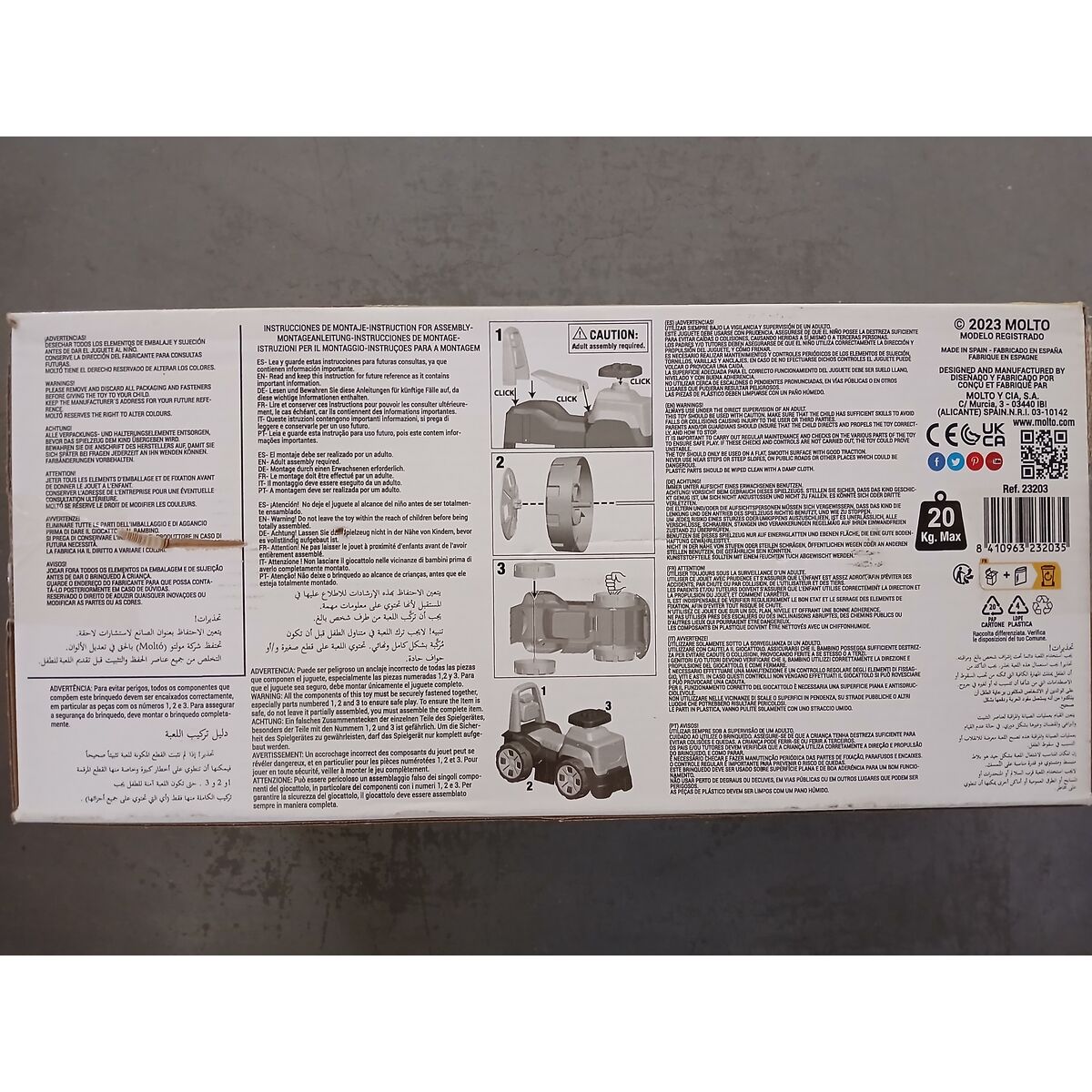 Mașină-Premergător Moltó 3x1 Wheels & Blocks Galben 89 cm 10 Piese