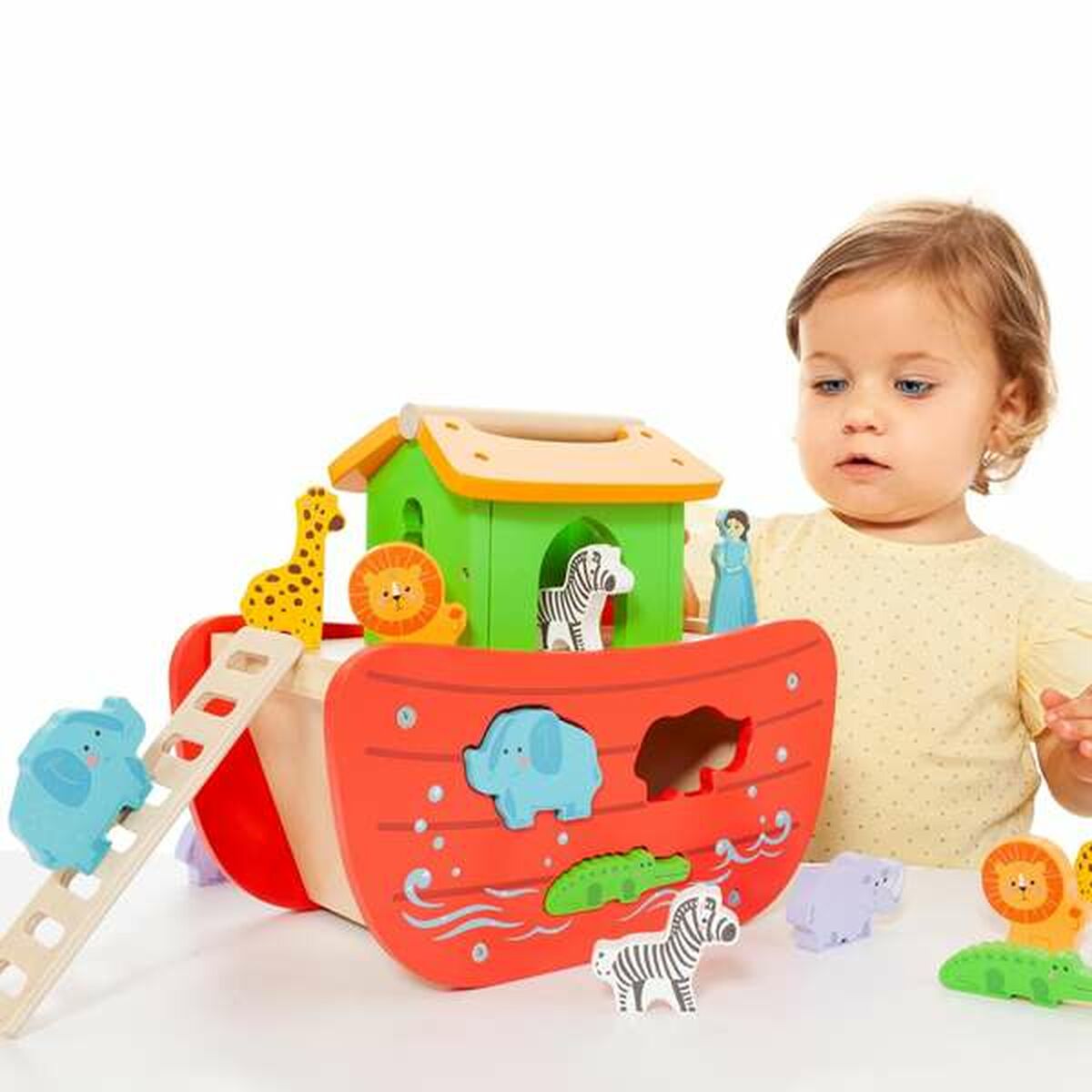 Playset Moltó Noah's ark Lemn 17 Piese