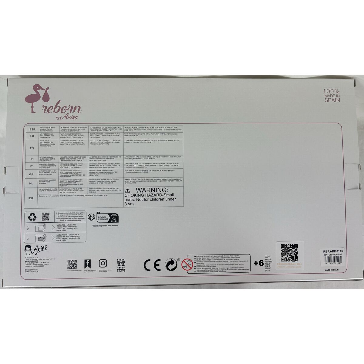 Păpușă bebeluș Arias Reborn Alenandra 40 cm Suzetă