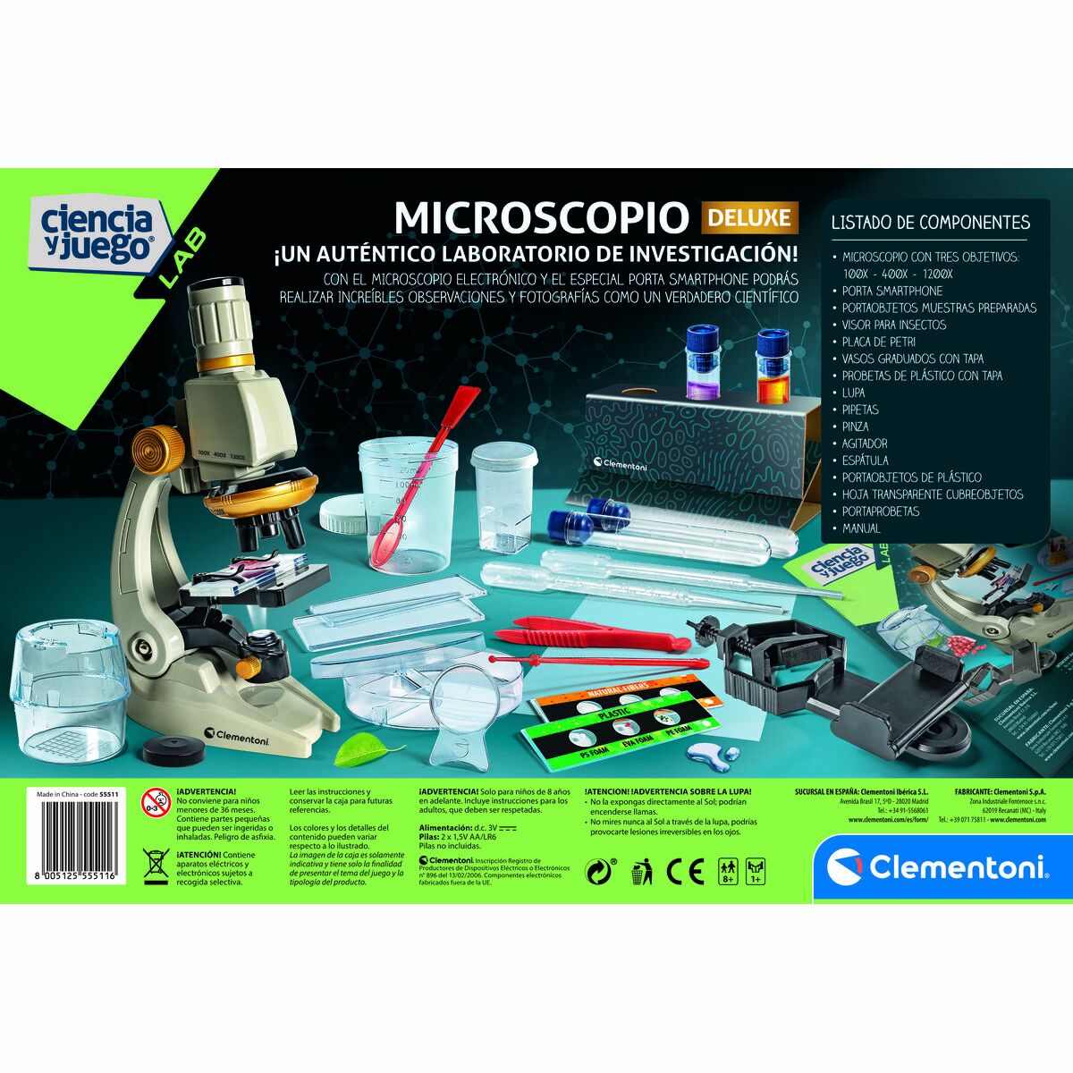 Microscop Clementoni Smart Deluxe Infantil 45 x 37 x 7 cm