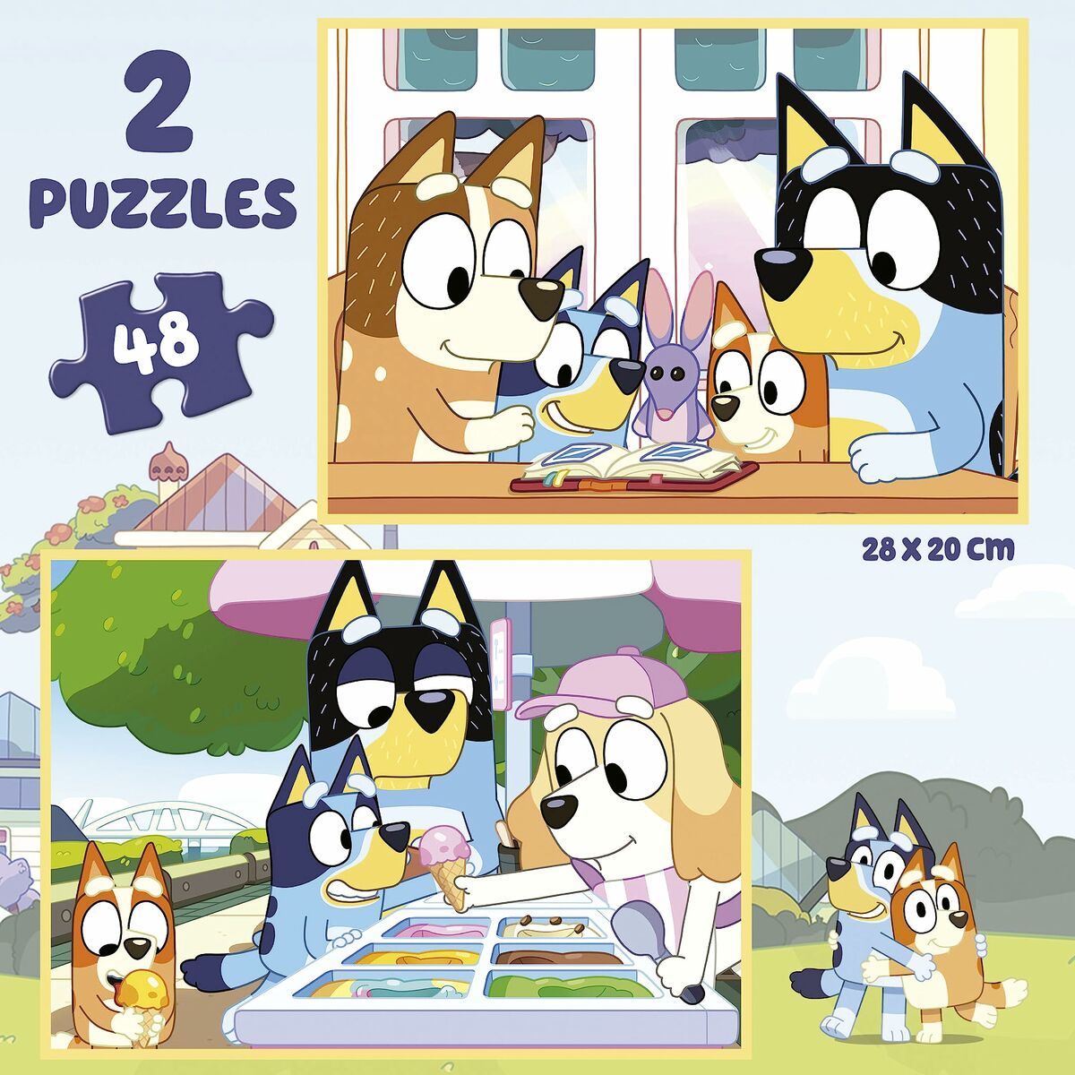 Set de 2 Puzzle-uri Educa Bluey 48 Piese