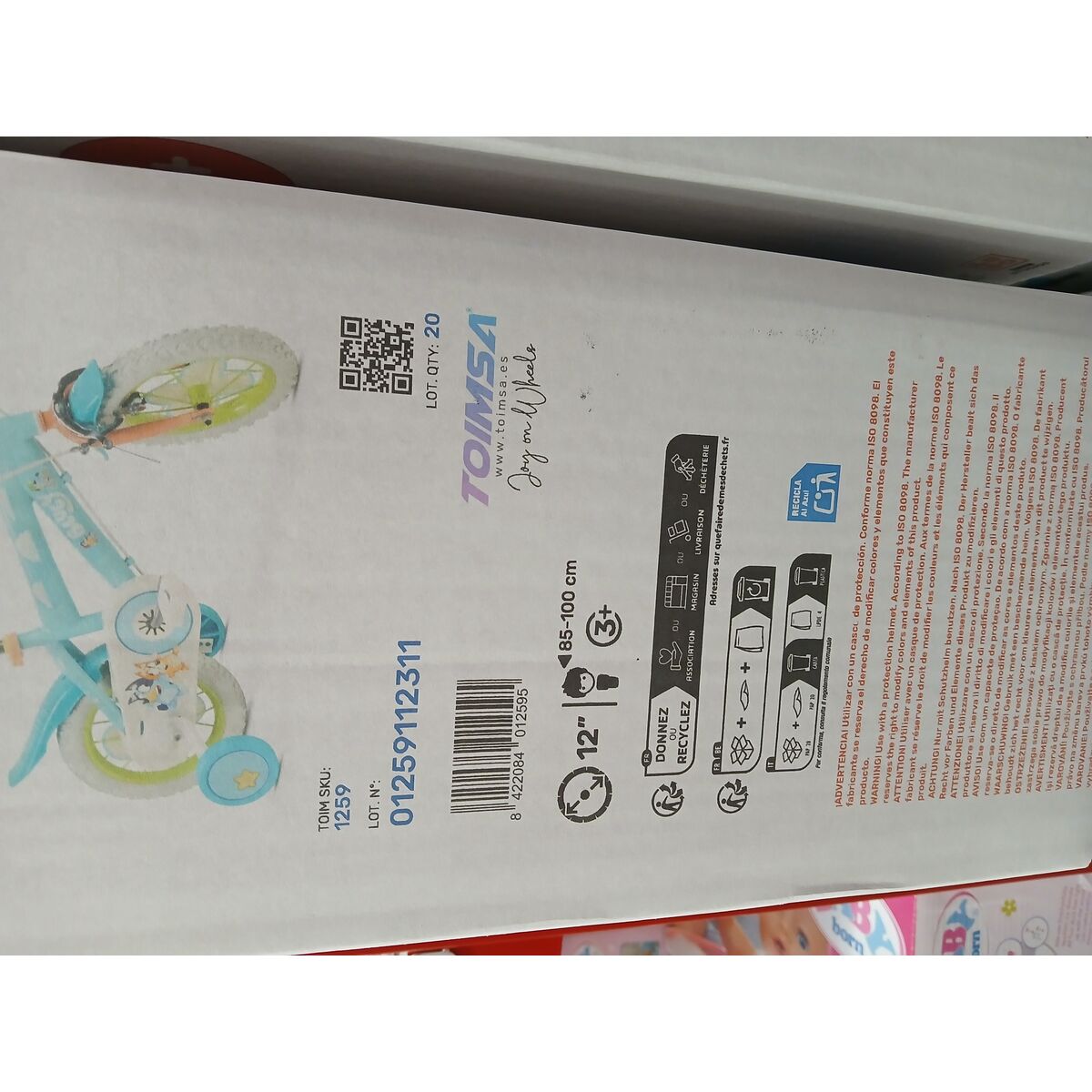 Bicicletă pentru copii Bluey 12" Albastru Verde