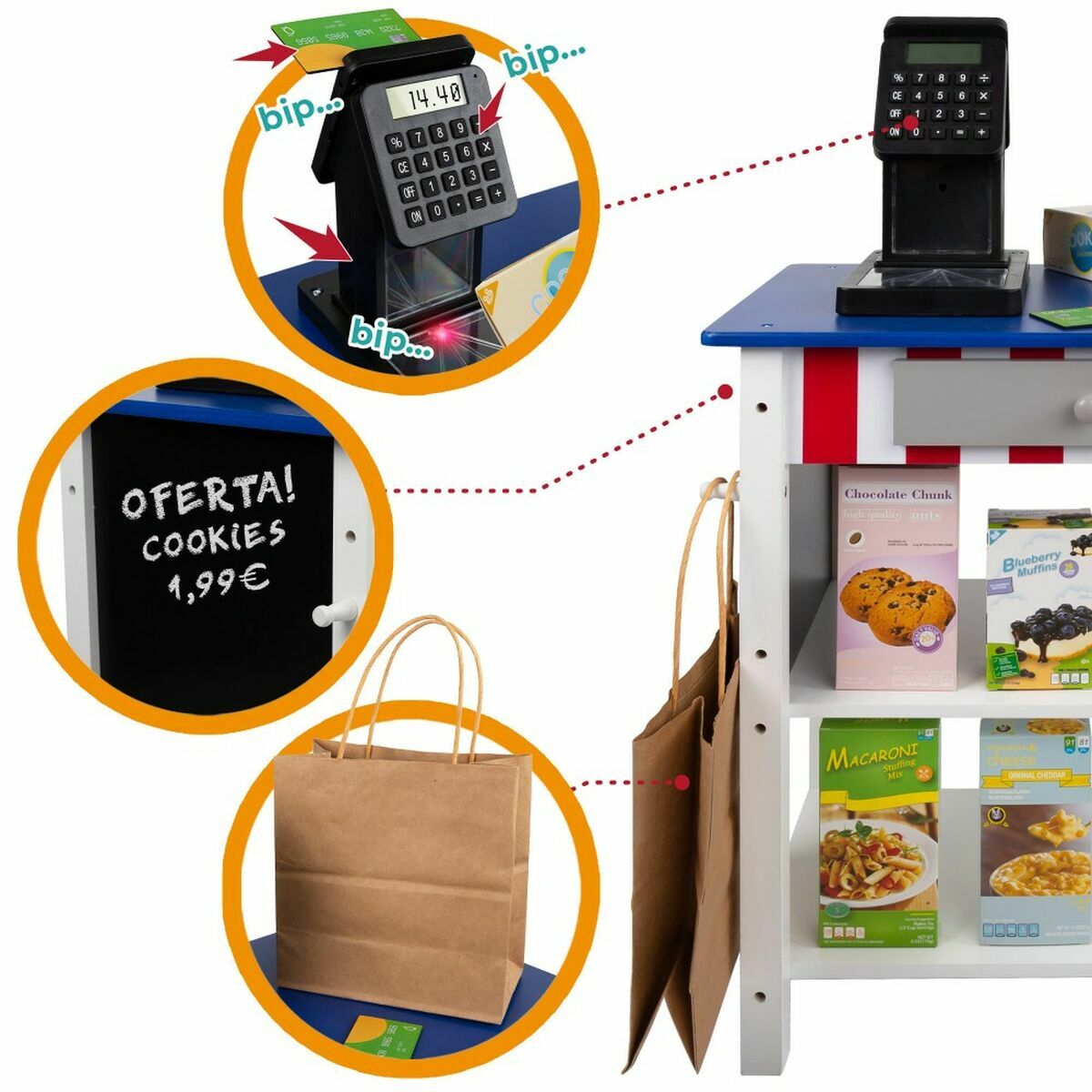 Supermarket de jucării Woomax 48 x 70 x 30 cm 28 Piese