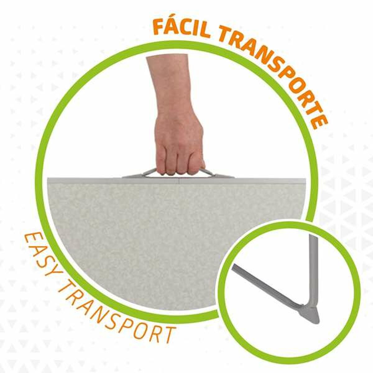 Masă Pliabilă Aktive Alb Oțel Lemn MDF 80 x 60 x 70 cm