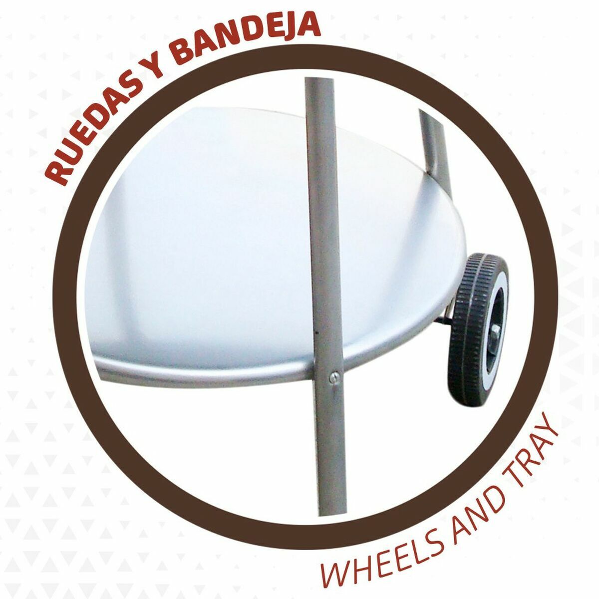 Grătar pe cărbuni cu roți Aktive 51 x 51 x 82 cm Negru