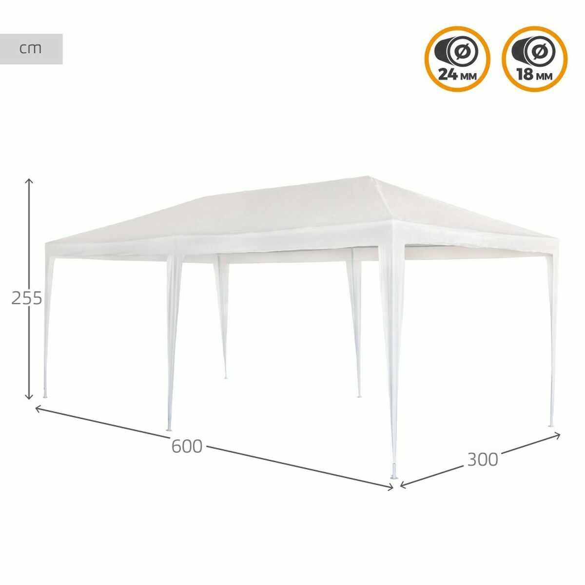 Chioşc Aktive Alb 300 x 600 cm Metal Plastic