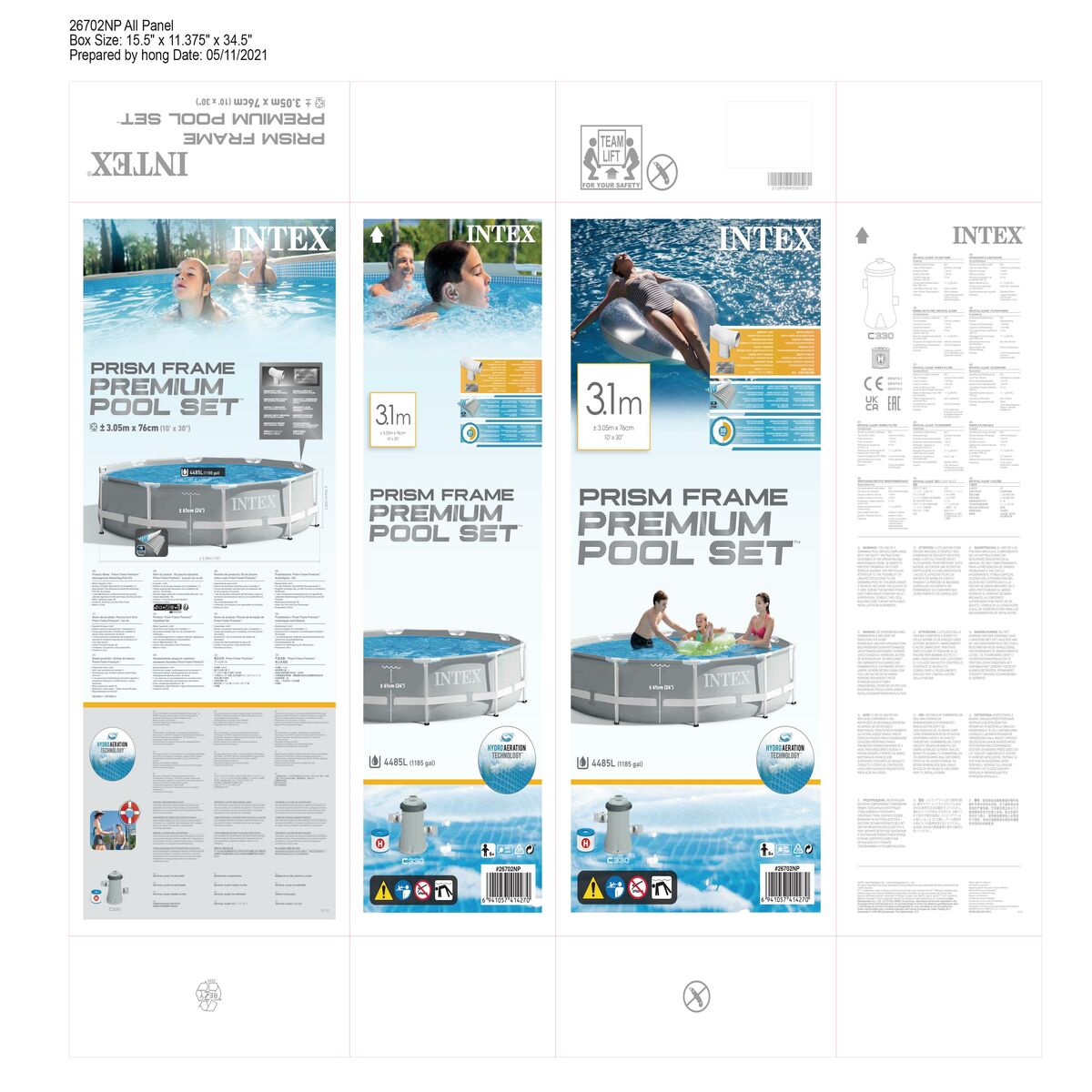 Piscină Detașabilă Intex Prism Frame 305 x 76 cm 4485 L Rotundă