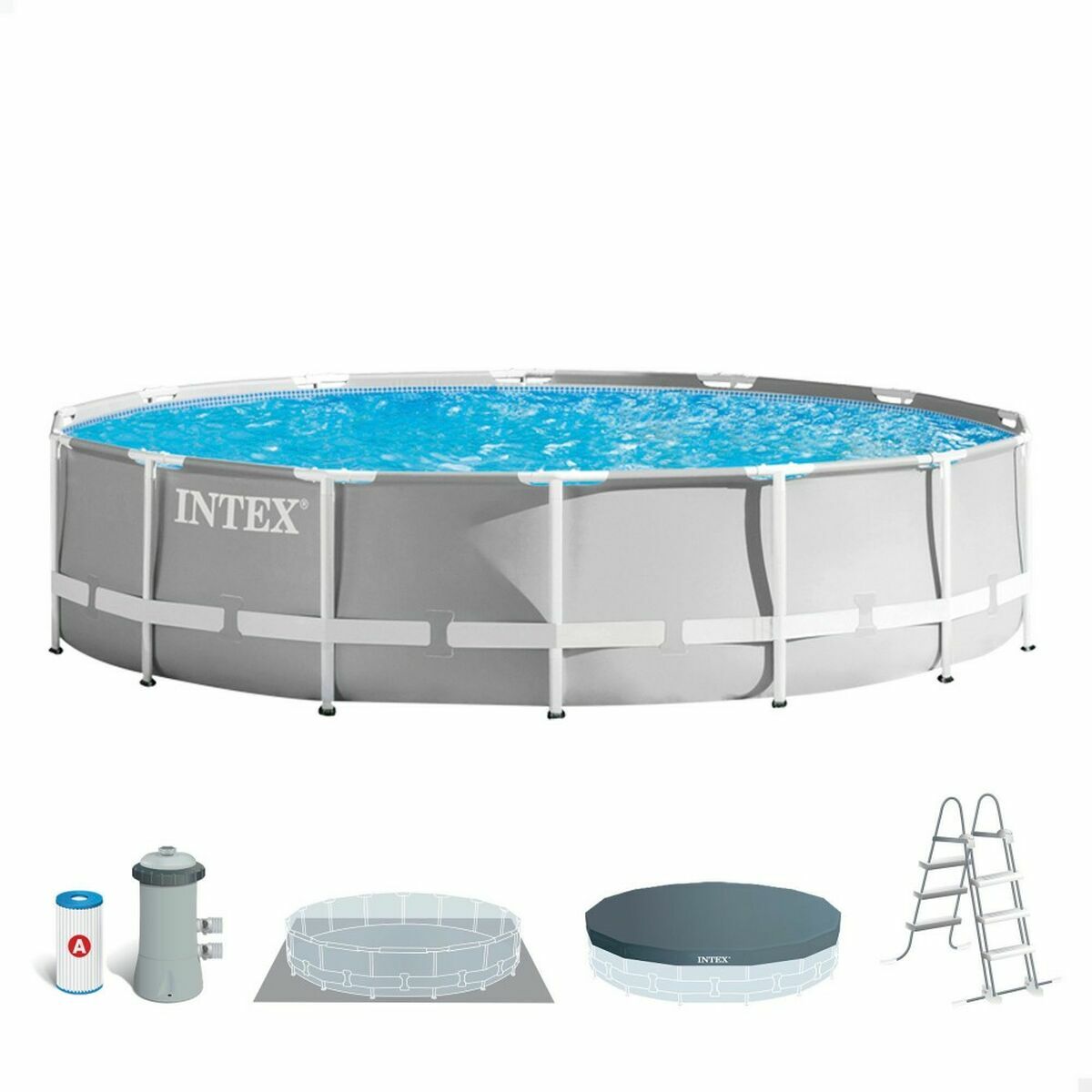 Piscină Detașabilă Intex Prism Frame 457 x 107 cm 14.614 l Gri