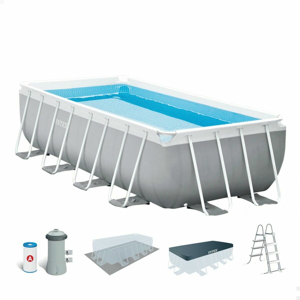 Piscină Detașabilă Intex Prism Frame 488 x 244 x 107 cm 10.874 l Gri