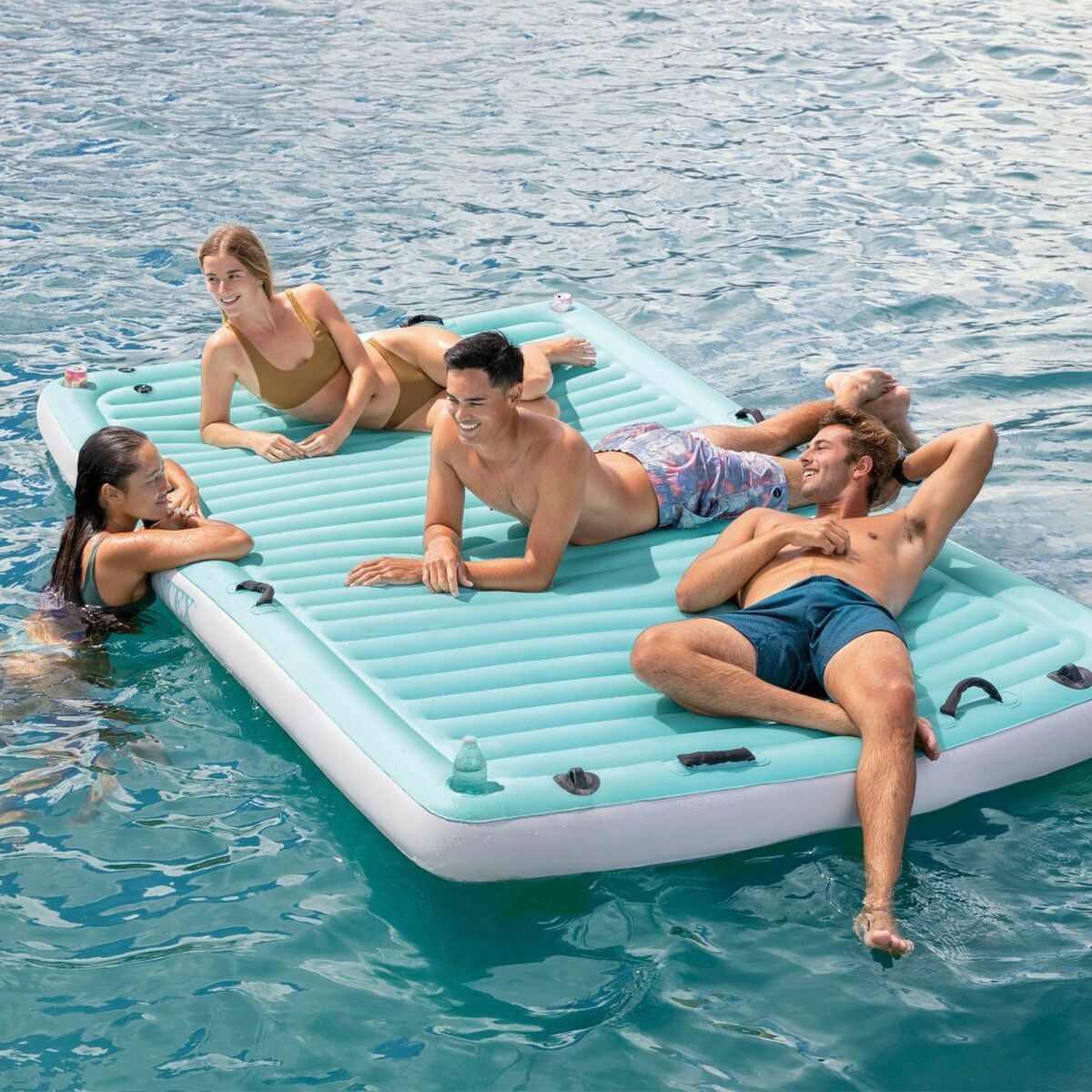 Saltea gonflabilă Intex Water Lounge 310 x 183 cm Alb Turquoise