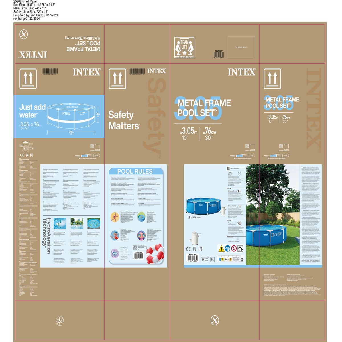 Piscină Detașabilă Intex Albastru 4485 L Rotundă 305 x 76 cm
