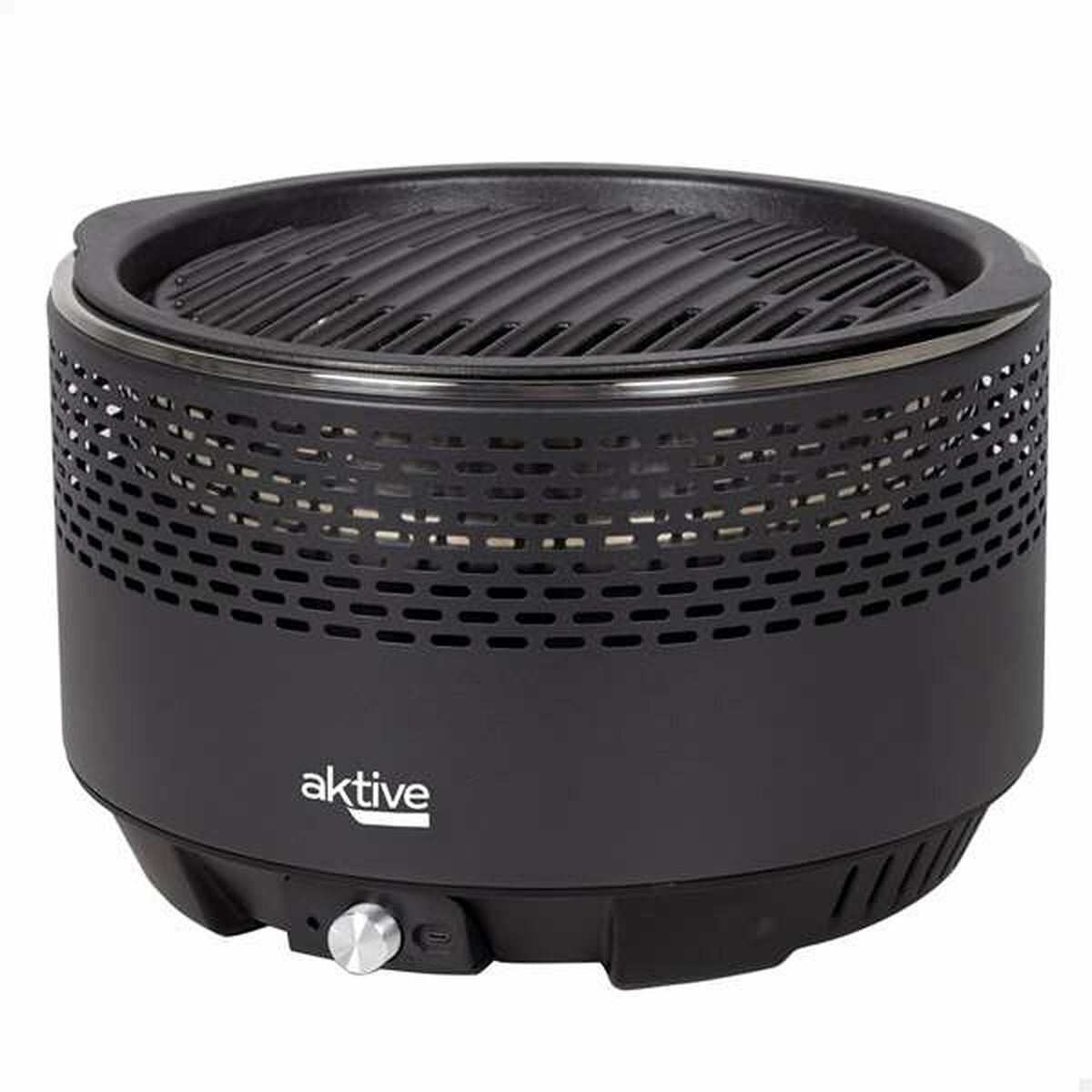Grătare Portabil Aktive Rotundă Fără fum Negru Ø 34 cm