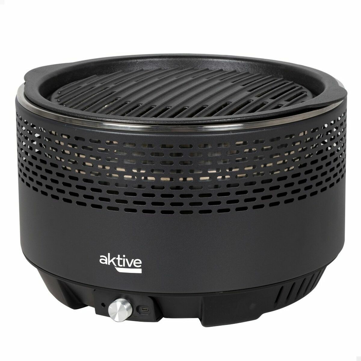 Grătare Portabil Aktive Rotundă Fără fum Negru Ø 34 cm
