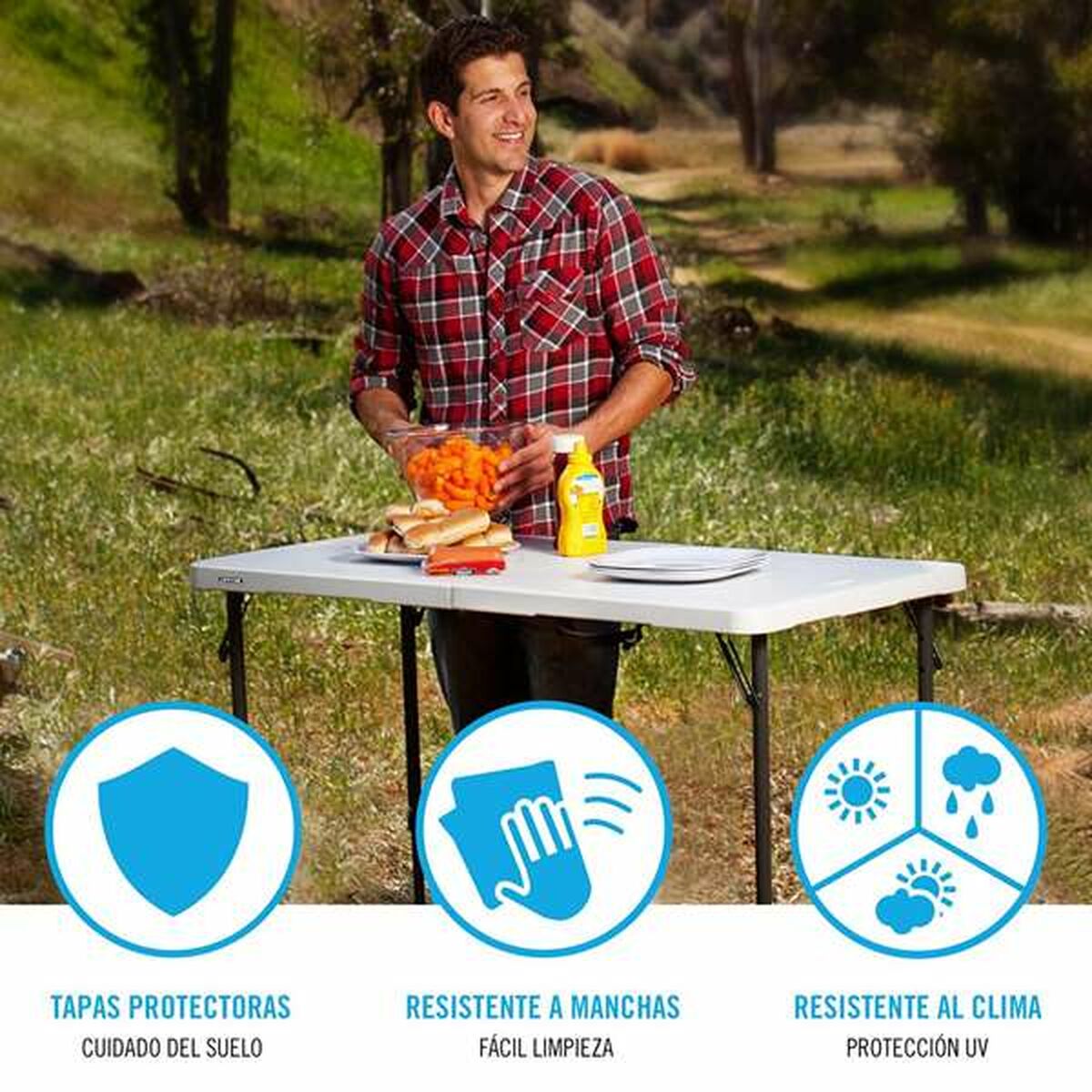 Masă pliabilă auxiliară cu mai multe poziții Colorbaby 122 x 61 x 56 cm