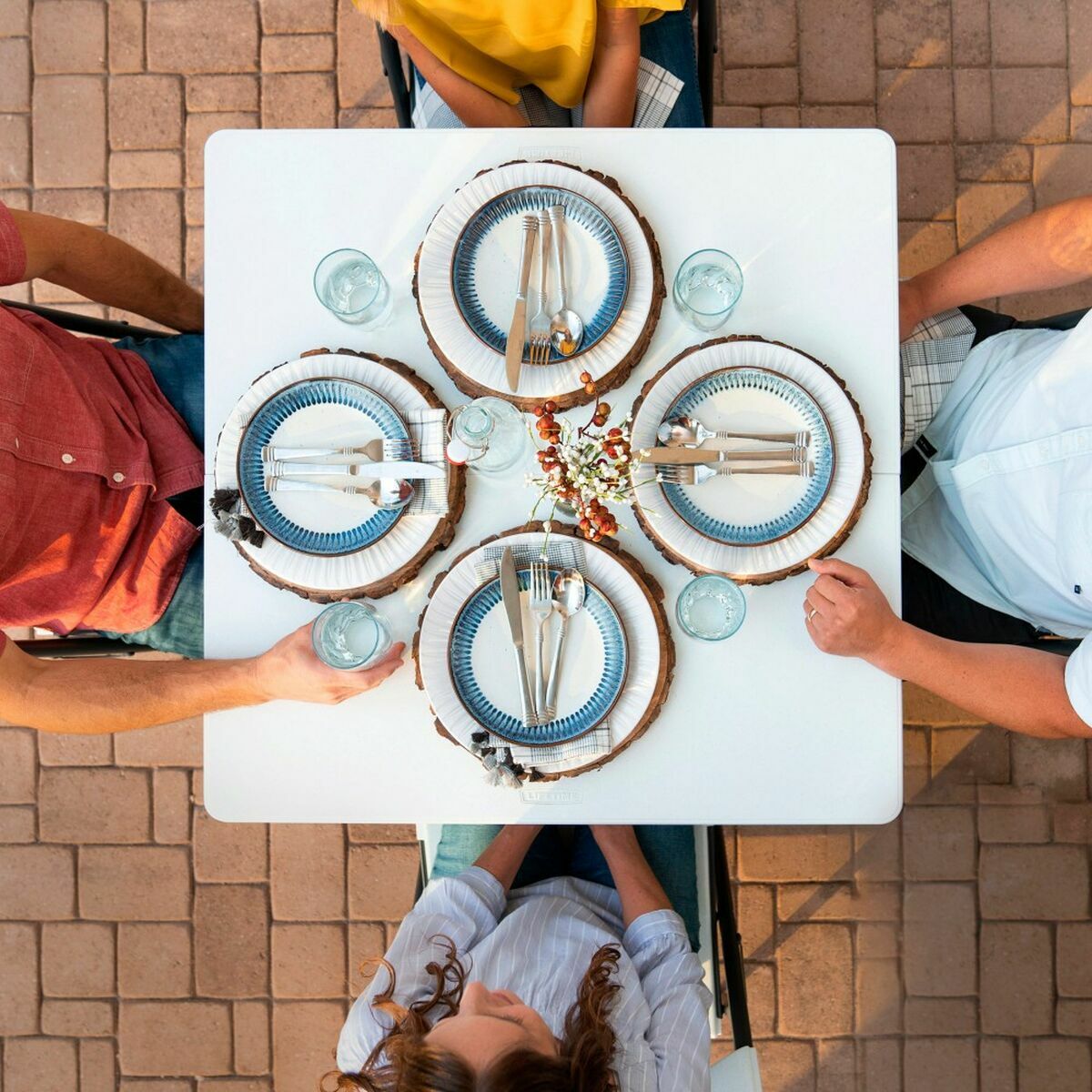 Masă Pliabilă Lifetime Alb Pătrat Oțel Plastic 86 x 86 x 74 cm