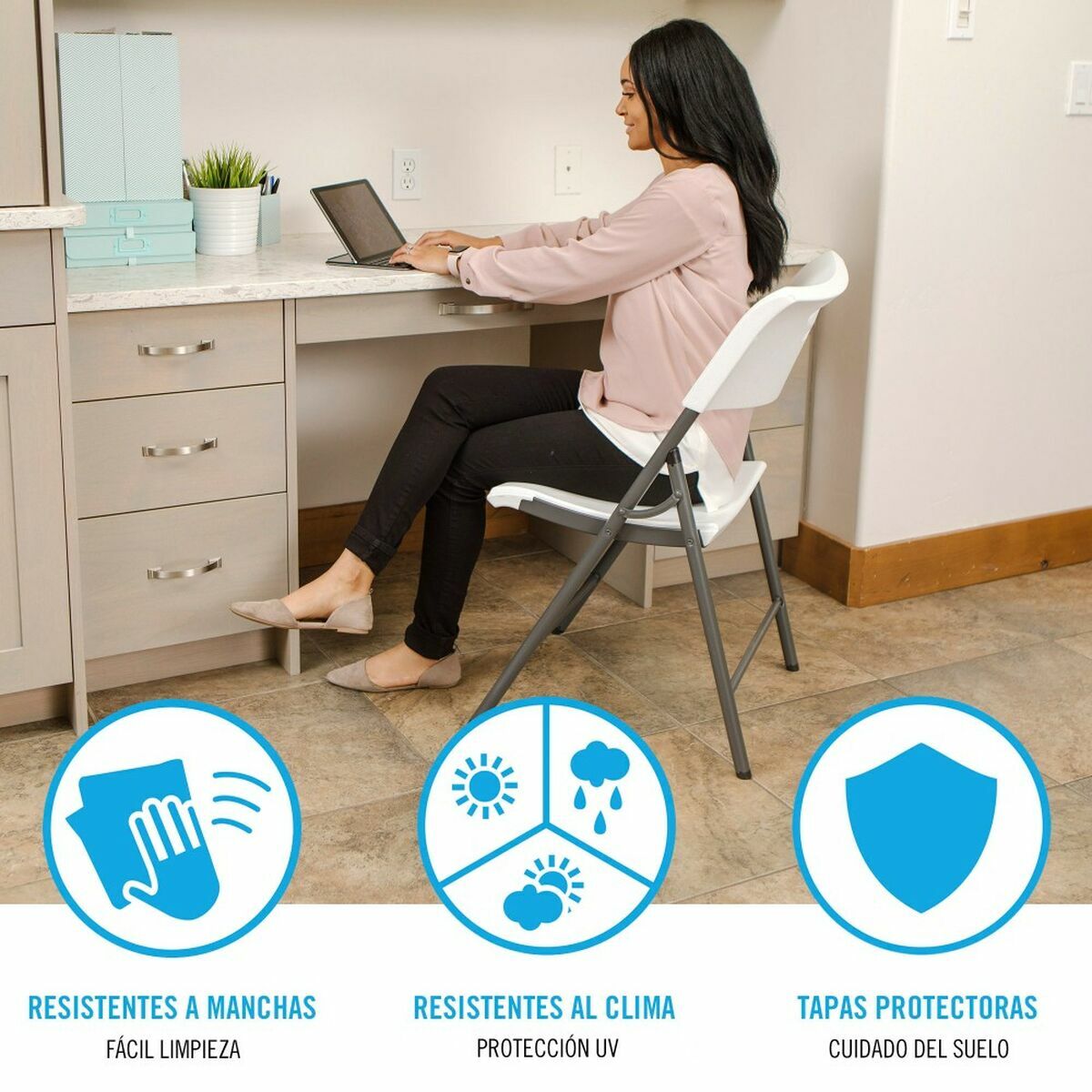 Scaunul Pliabil Lifetime Alb 4 Unități 50 x 58 x 83 cm