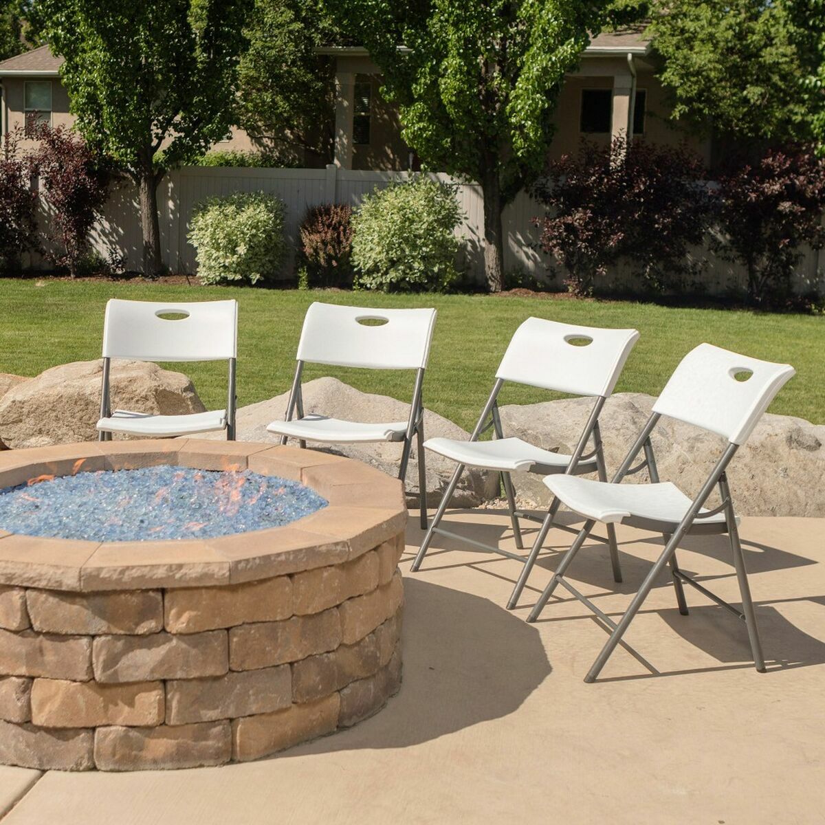 Scaunul Pliabil Lifetime Alb 4 Unități 50 x 58 x 83 cm