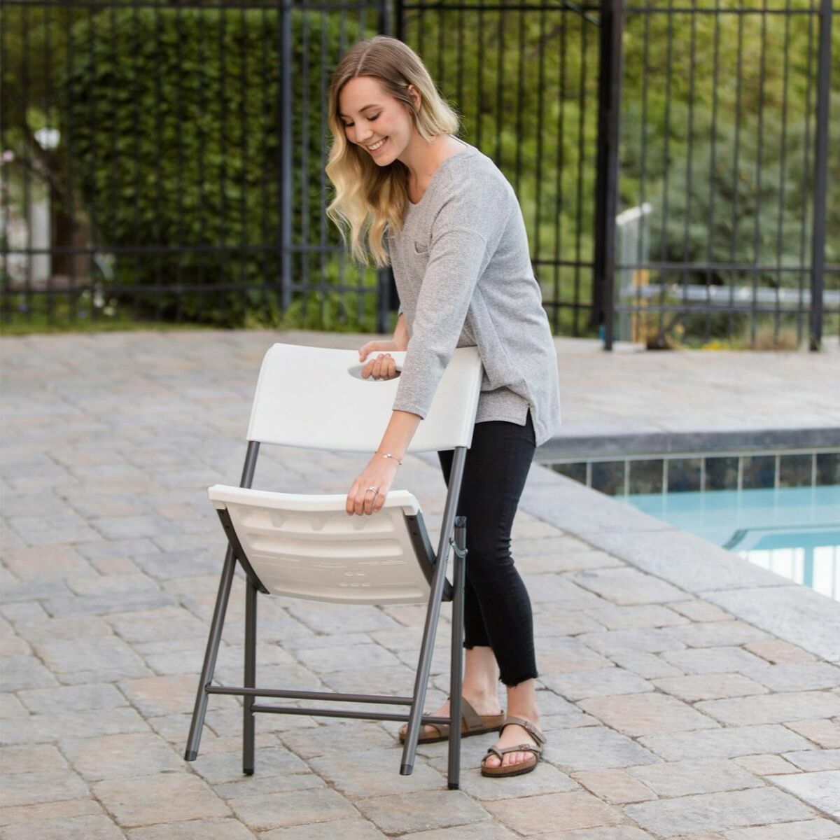 Scaunul Pliabil Lifetime Alb 4 Unități 50 x 58 x 83 cm