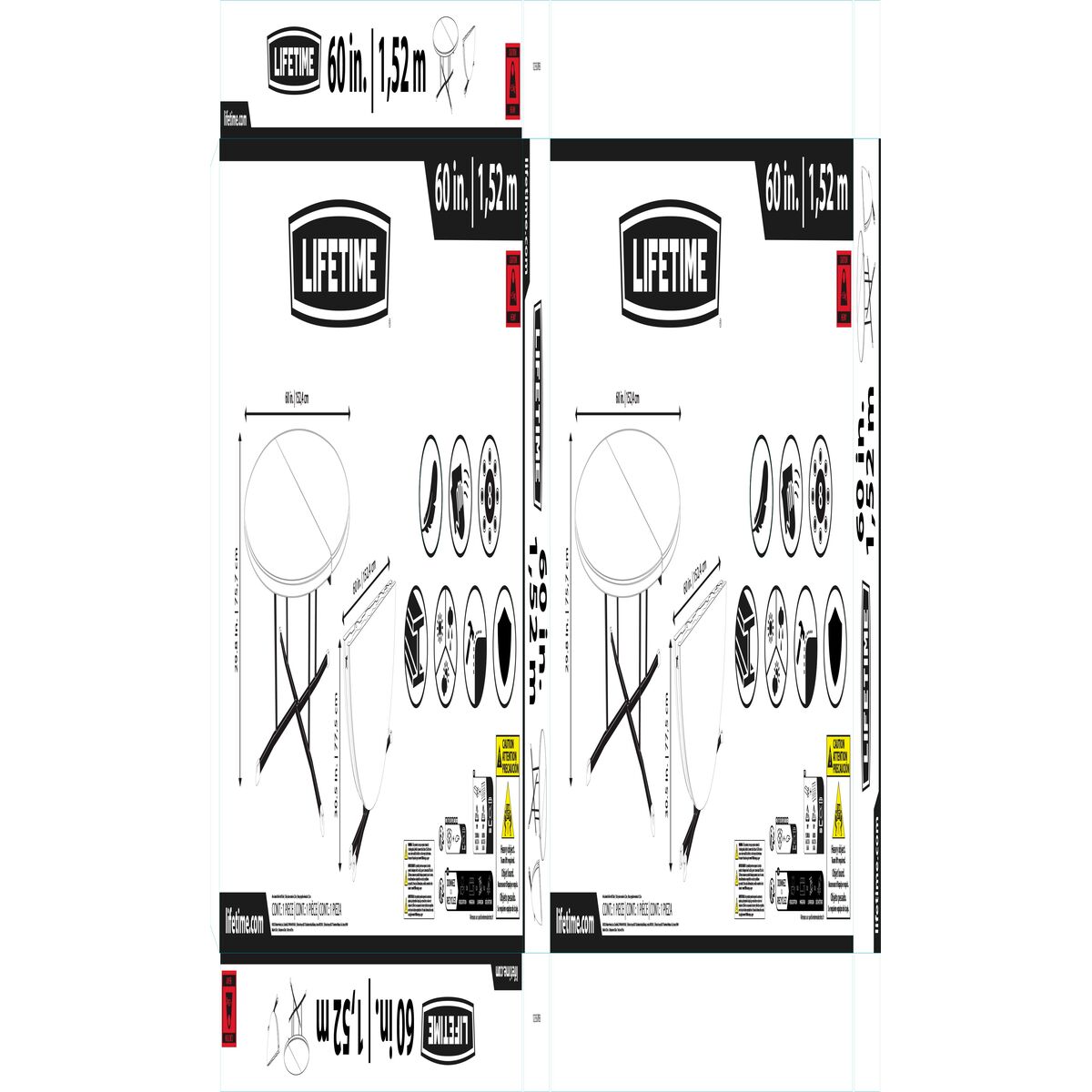 Masă Pliabilă Lifetime Ø 152 cm Rotundă