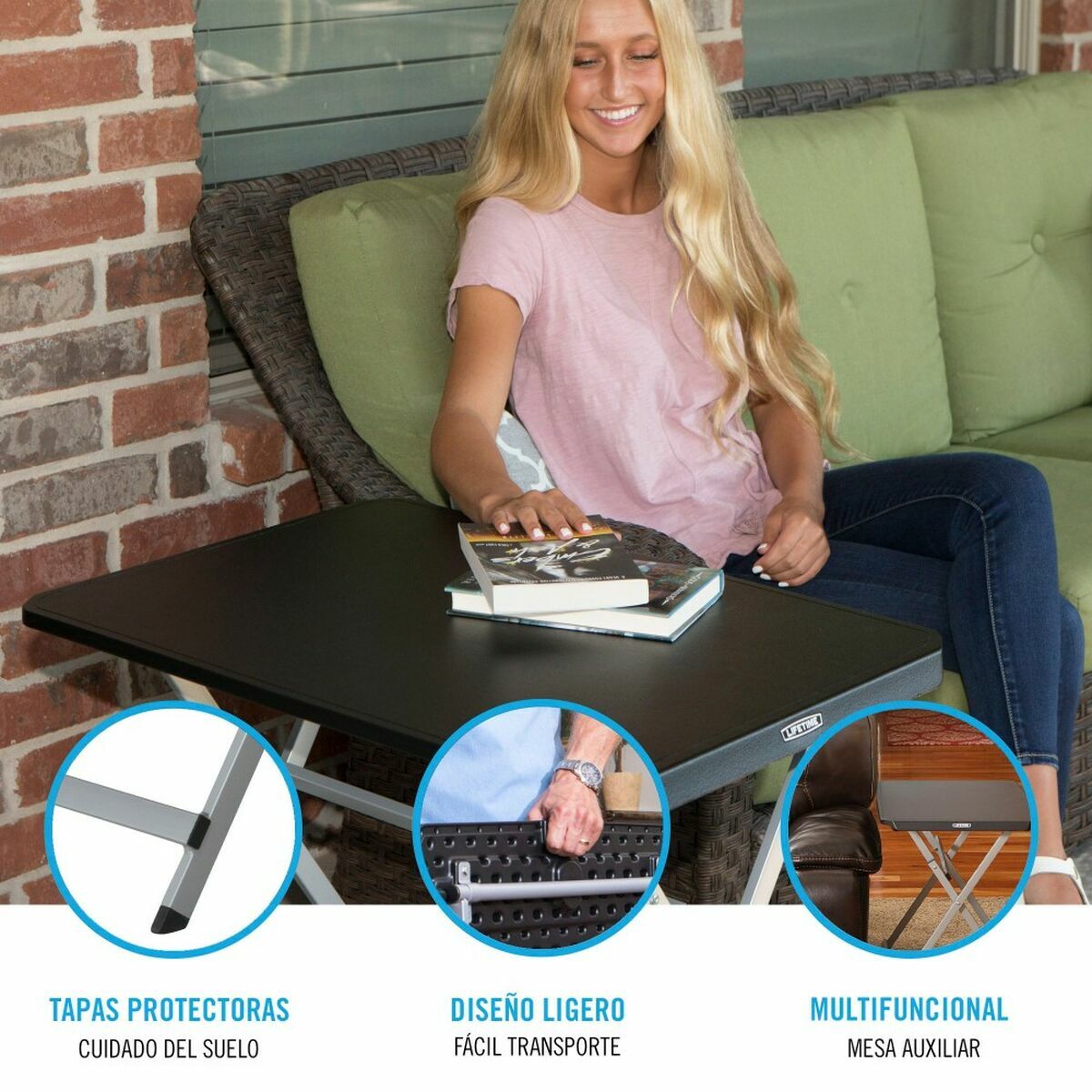 Masă Pliabilă Lifetime Negru Oțel Plastic 75 x 50,5 x 66 cm