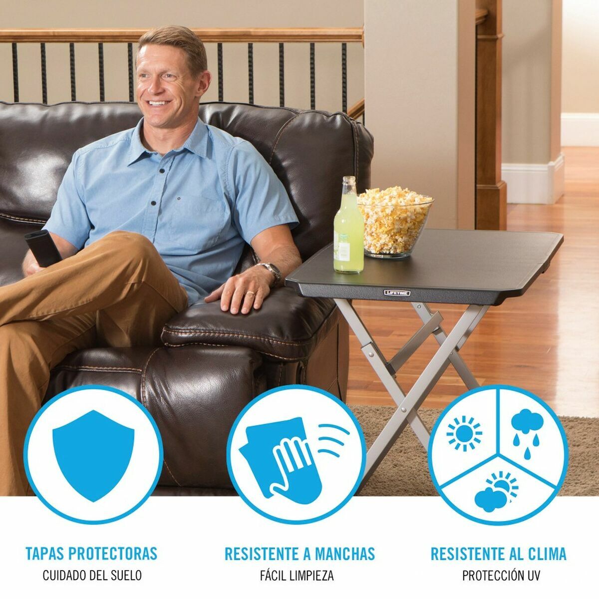 Masă Pliabilă Lifetime Negru Oțel Plastic 75 x 50,5 x 66 cm