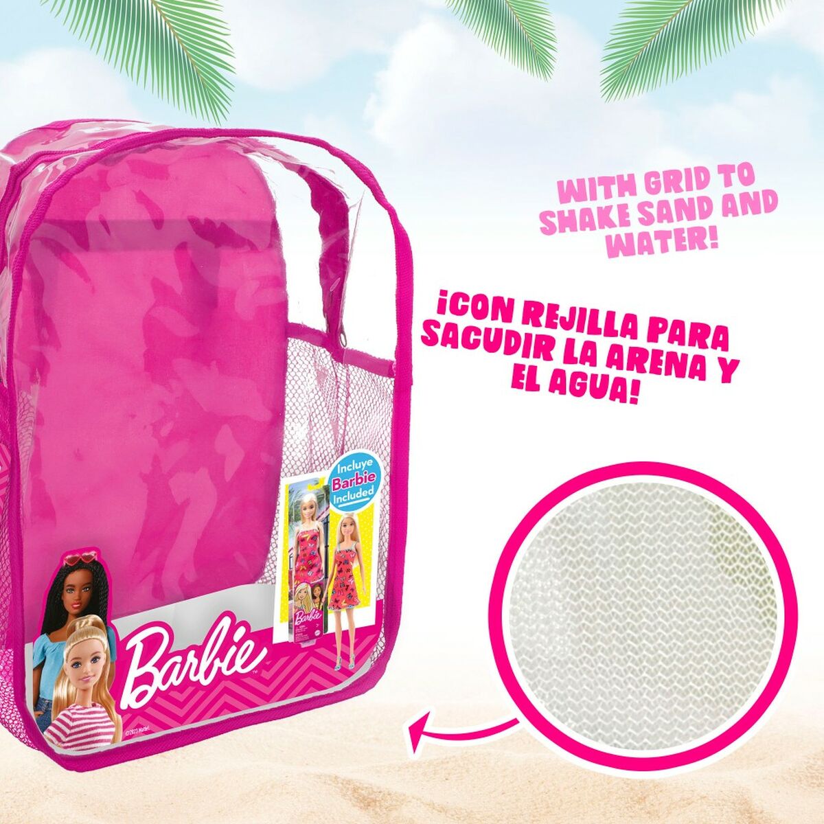 Set de jucării de plajă Barbie 8 Piese Ø 18 cm
